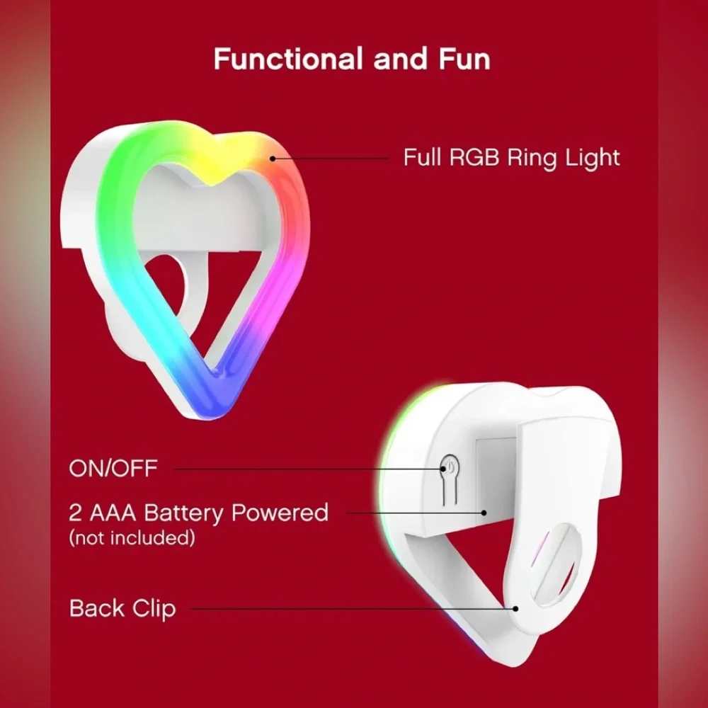 RGB Selfie Halo Light - Heart Design